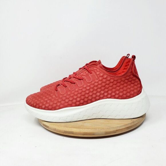 Ecco Shoes - ECCO Therap Shoes Womens 38 Red Nubuck Honeycomb Chunky Platform Sneakers